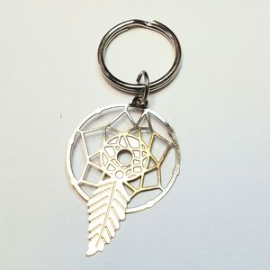 Metal dream catcher keychain